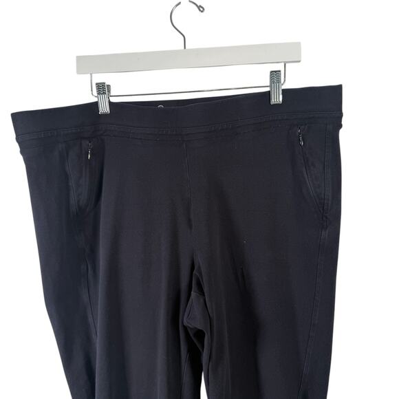 T by Talbots Straight Leg Pull On Pants Black Stretch Casual Womens Plus Size 2x - Picture 2 of 5